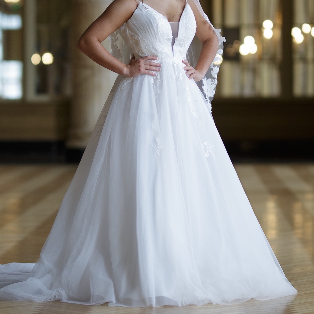 Adornato Couture Plunge Bodice Ball gown
